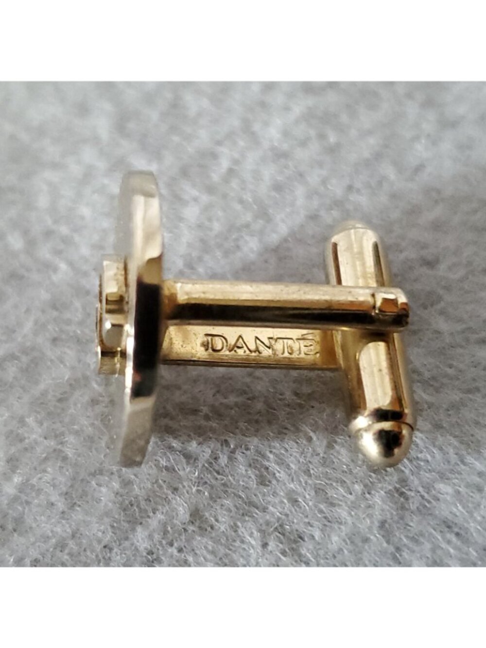 Vintage Dante Initial S Cufflinks Letter Monogram Gold Tone 3/4" - Picture 5 of 6